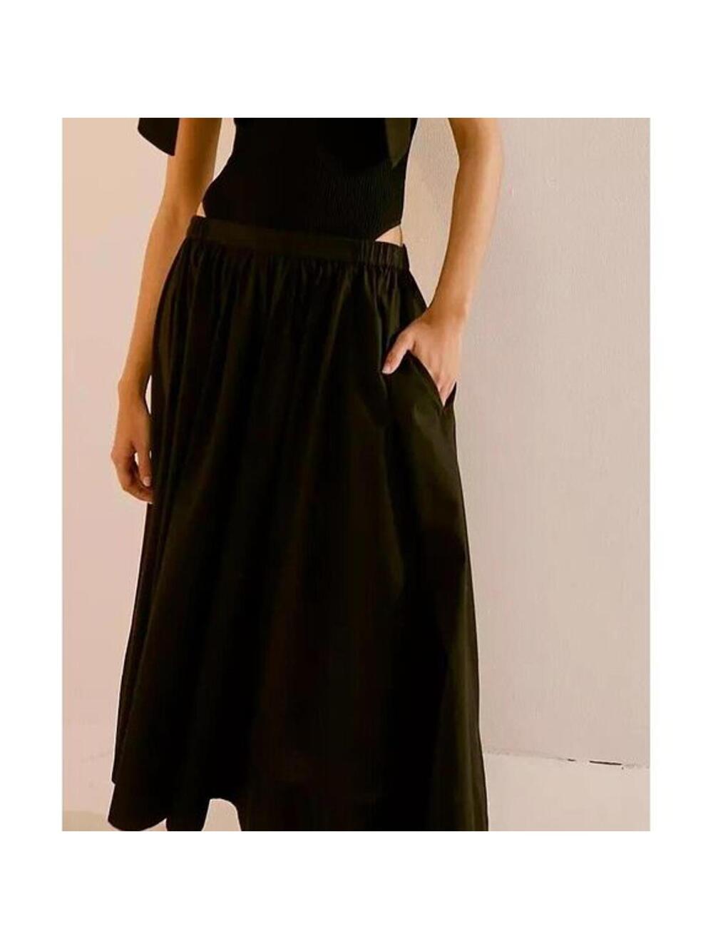 Free People Free-Est Lowen Midi Skirt black xs nwot